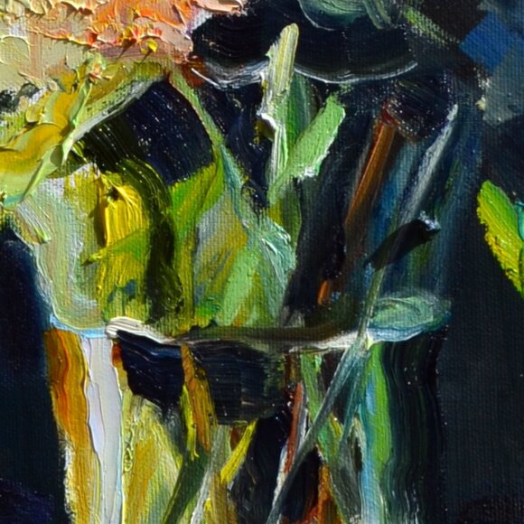 HYDRANGEAS AND ROSES | Oil on Canvas Painting - Picture 11 of 11